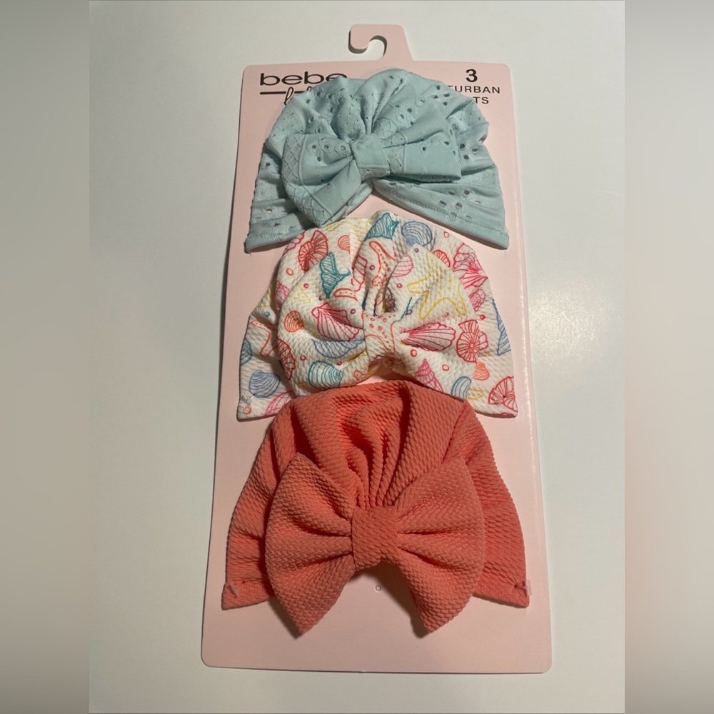 bebe Baby Boutique Baby Turbans 3pc New